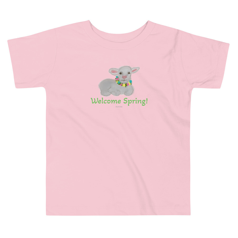 Lamb Welcome Spring Toddler Short Sleeve Tee