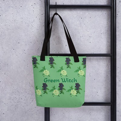 Hemlock and Wolfsbane Green Witch Tote bag