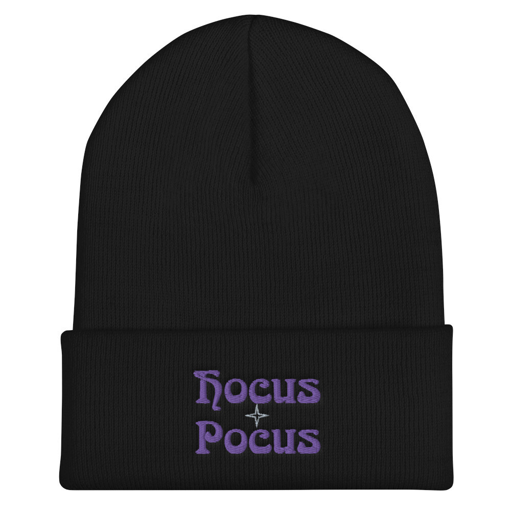 Hocus Pocus Cuffed Beanie, Color: Black