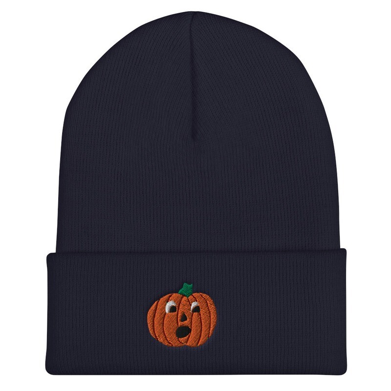 Vintage Jack O Lantern Cuffed Beanie