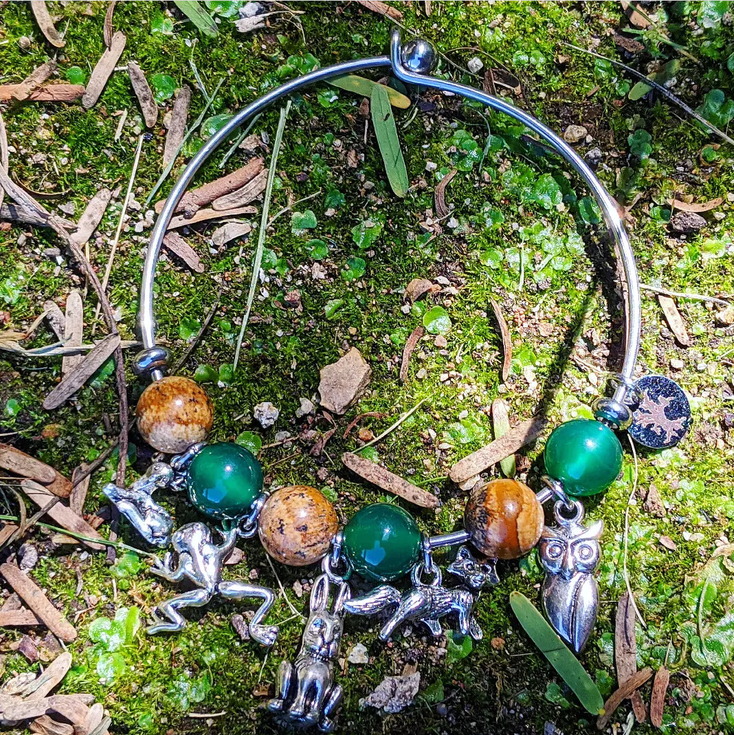 Ancient Woodlands Bangle Charm Bracelet