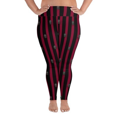 Spider Striped All-Over Print Plus Size Leggings