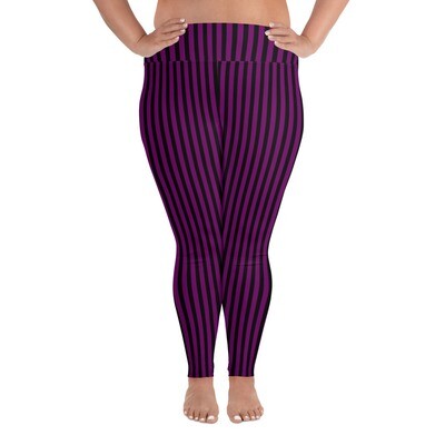 Witchy Striped All-Over Print Plus Size Leggings