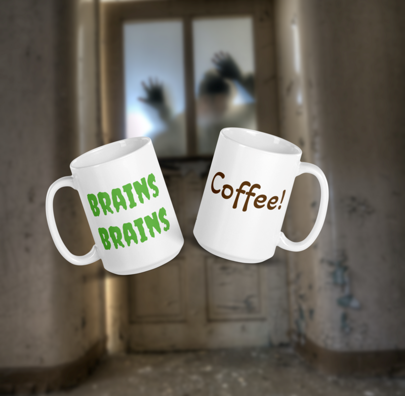 Zombie Brains White Glossy Mug