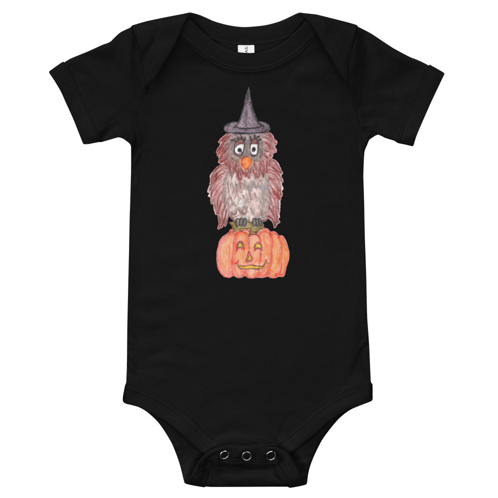 Halloween Cottage Owl Baby short sleeve one piece