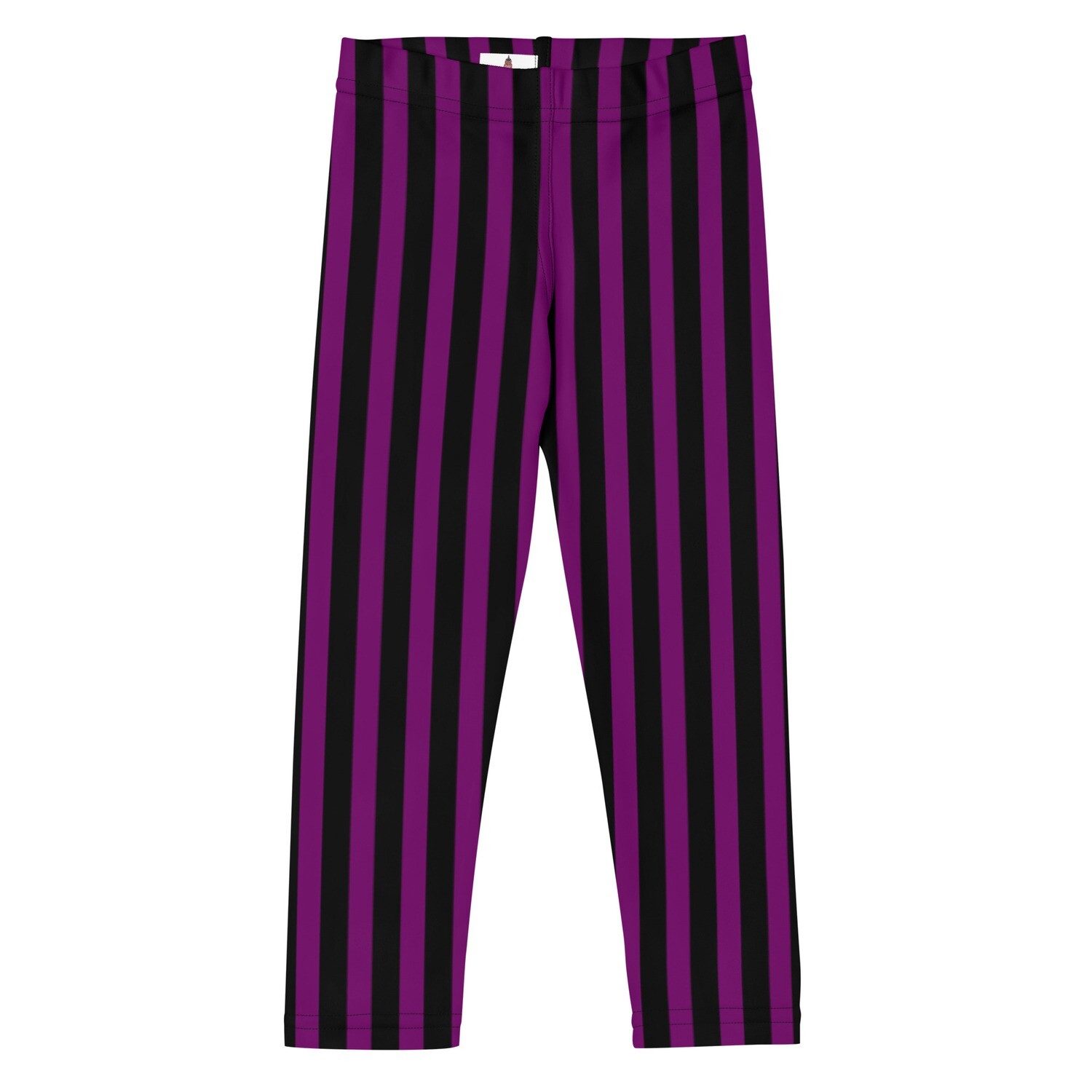 Purple and Black Striped Kid's Leggings