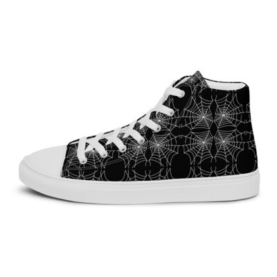 Spider Webs Men’s high top canvas shoes