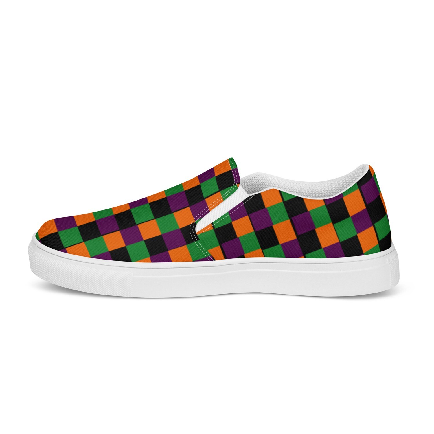Halloween Checkered Women’s slip-on canvas shoes
