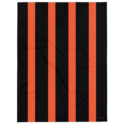 Orange and Black Stripe Throw Blanket