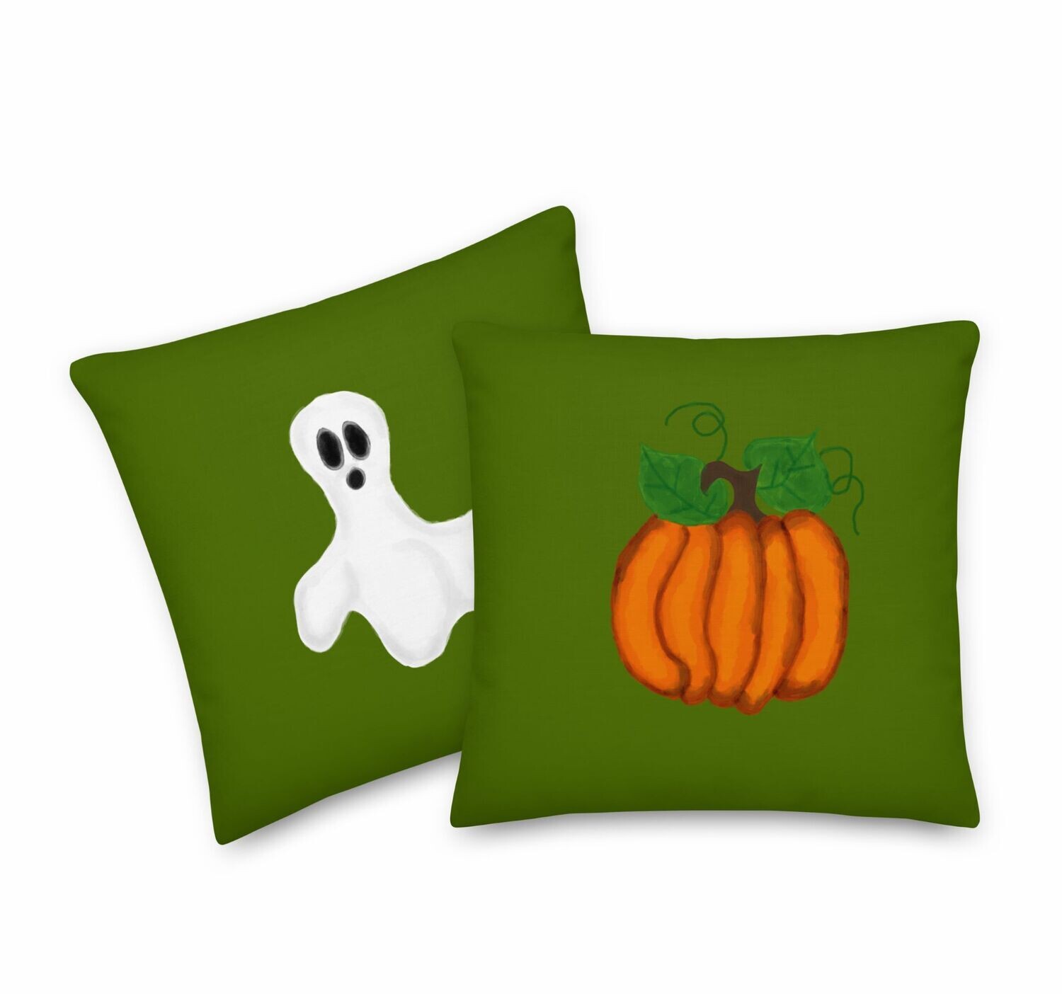 Ghost and Pumpkin Premium Pillow