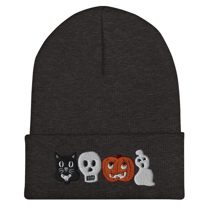 Vintage Style Halloween Cuffed Beanie