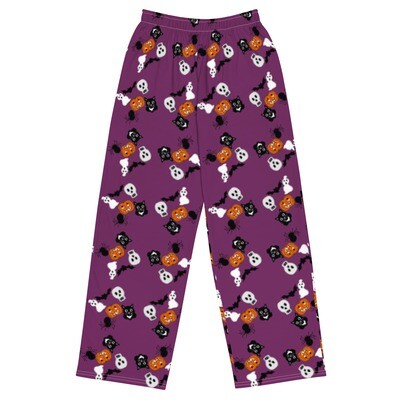 Vintage Halloween Characters Wide-Leg Pants