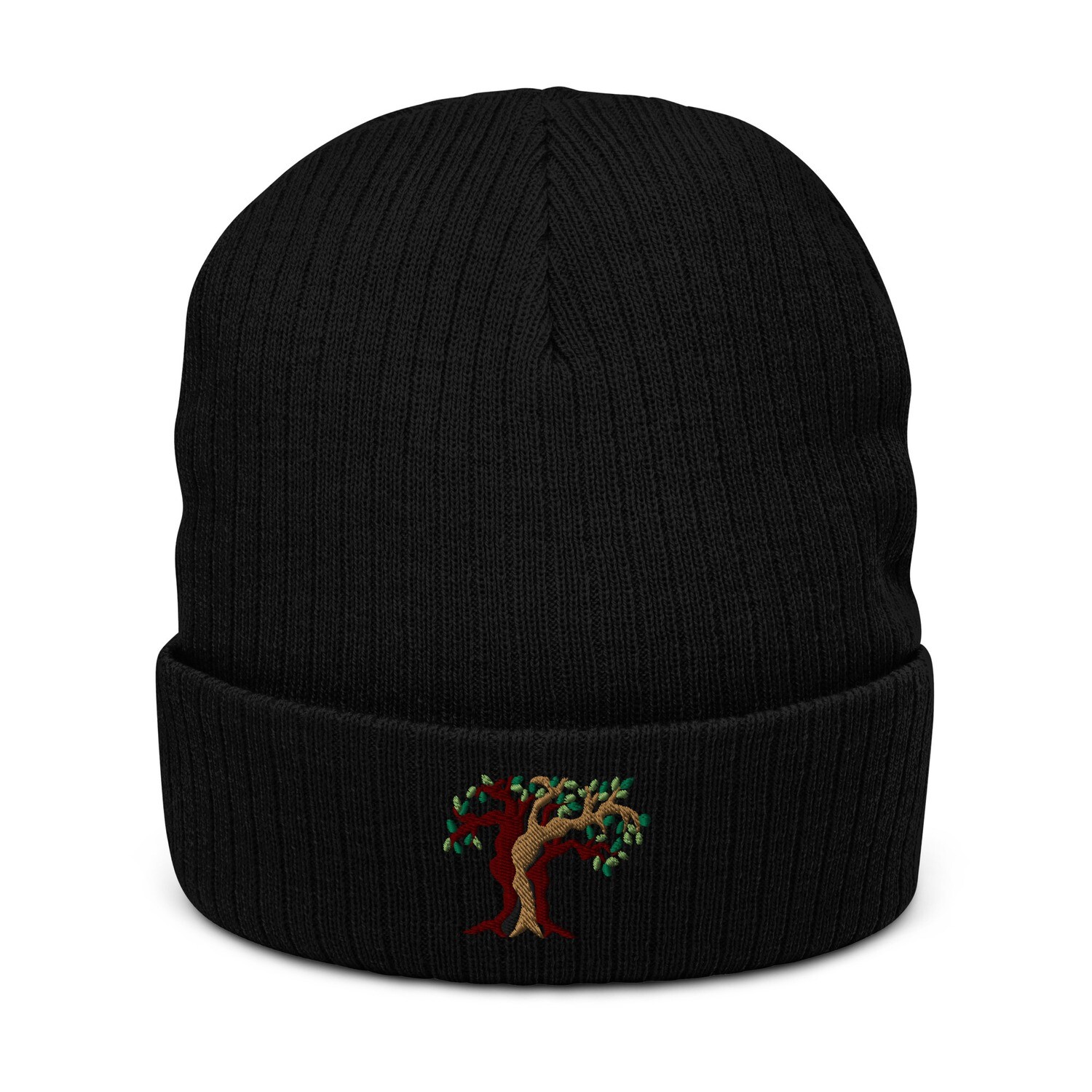 Tree of Life Ribbed knit beanie, Color: Black
