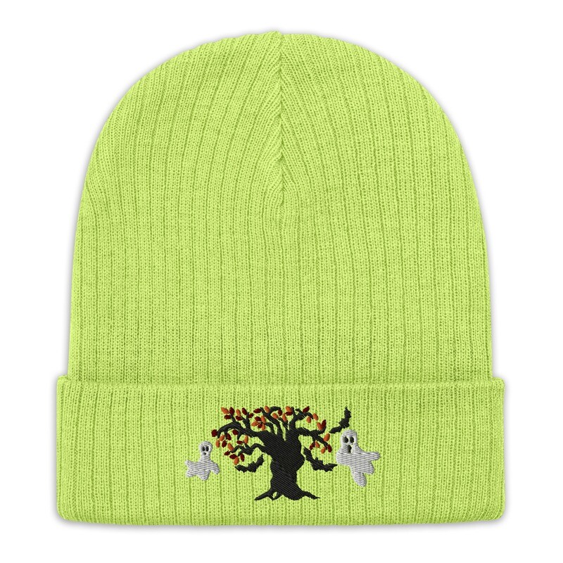 Spooky Tree Ribbed Knit Beanie