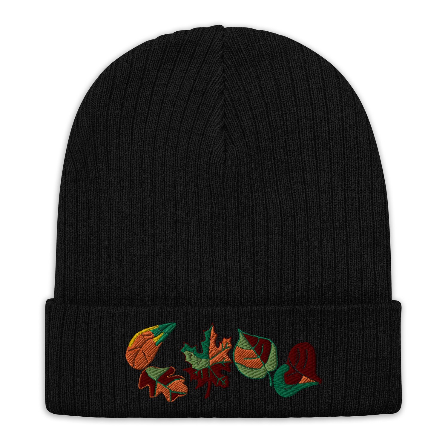 Fall Leaves Ribbed knit beanie