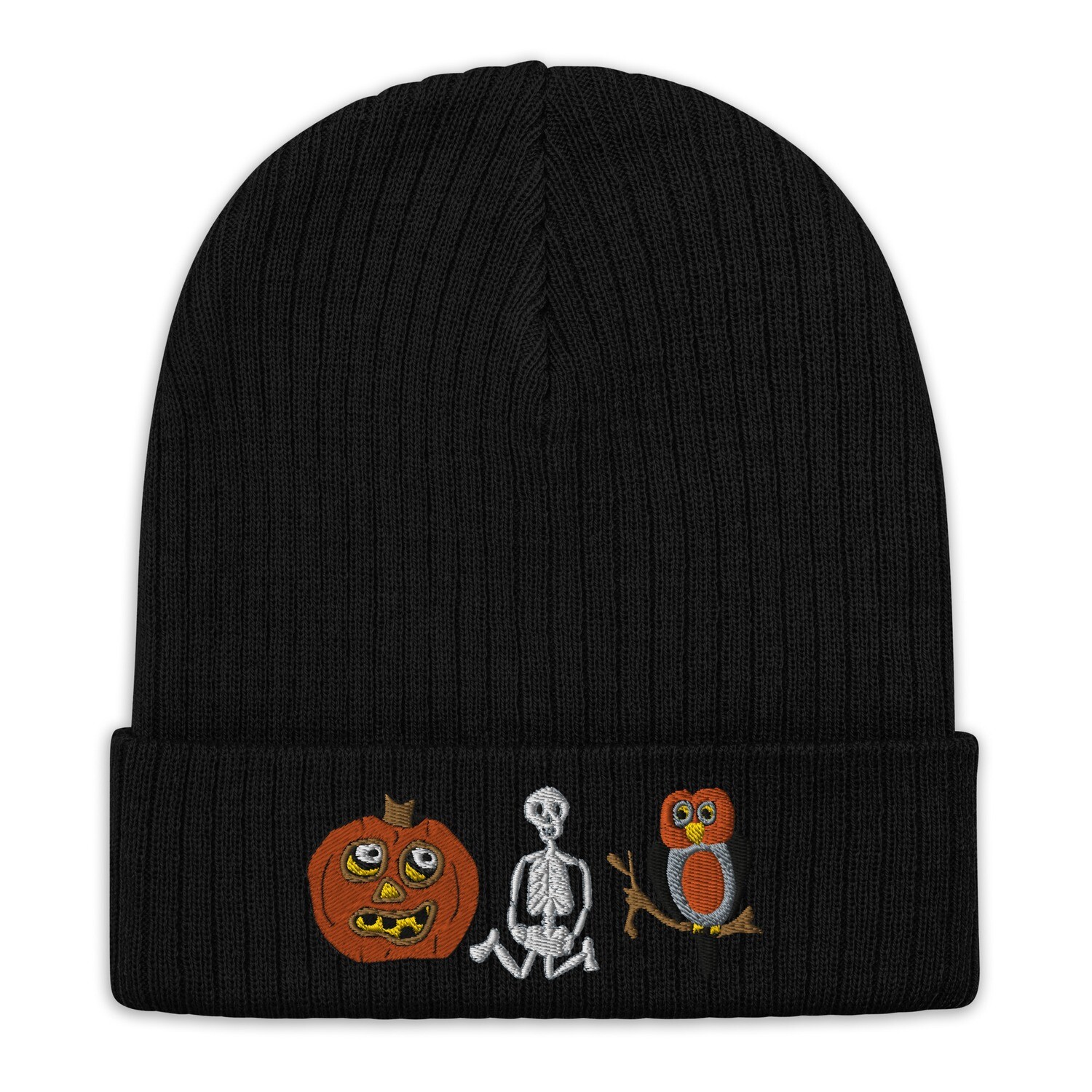 Halloween Crew Ribbed knit beanie, Color: Black