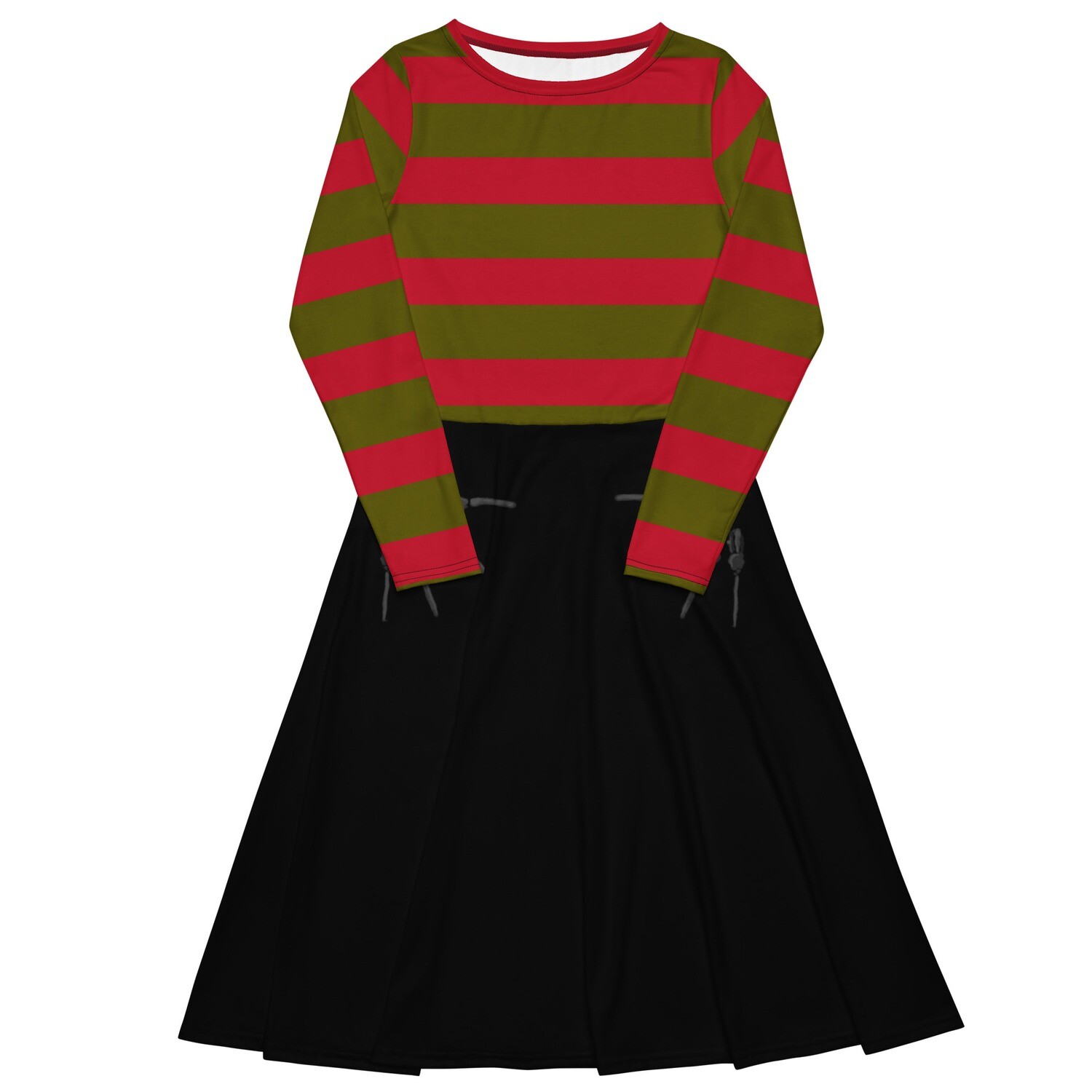 Freddy Krueger Long-Sleeved Midi Dress