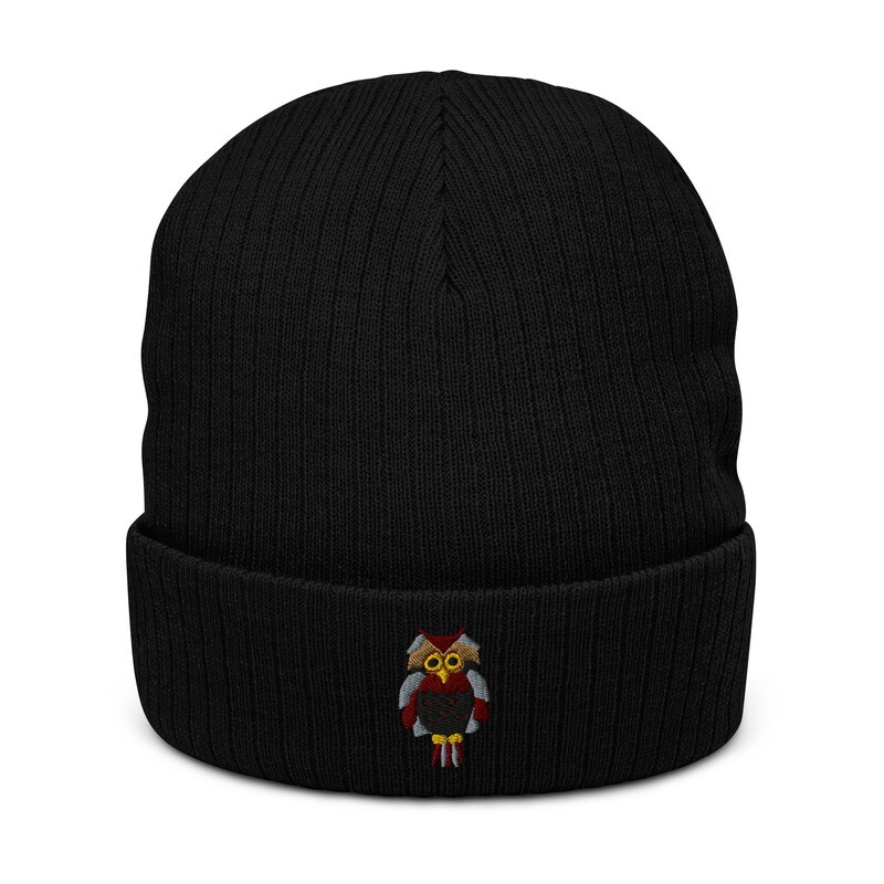 Owl Ribbed knit beanie