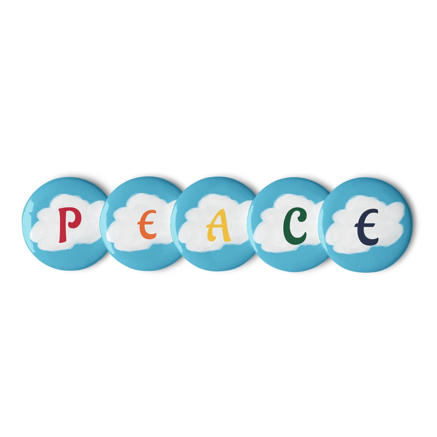Peace Rainbow Set of pin buttons