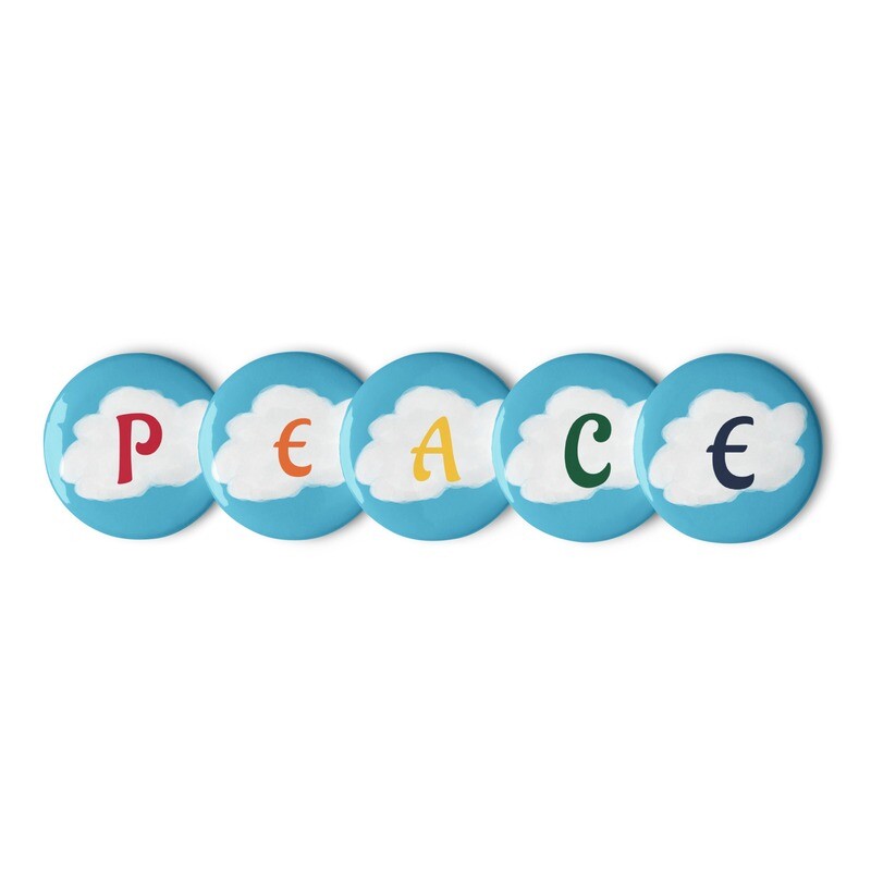 Peace Rainbow Set of pin buttons