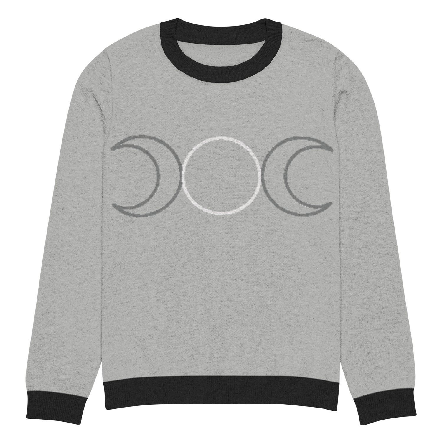 Triple Goddess Symbol Knitted crew neck sweater