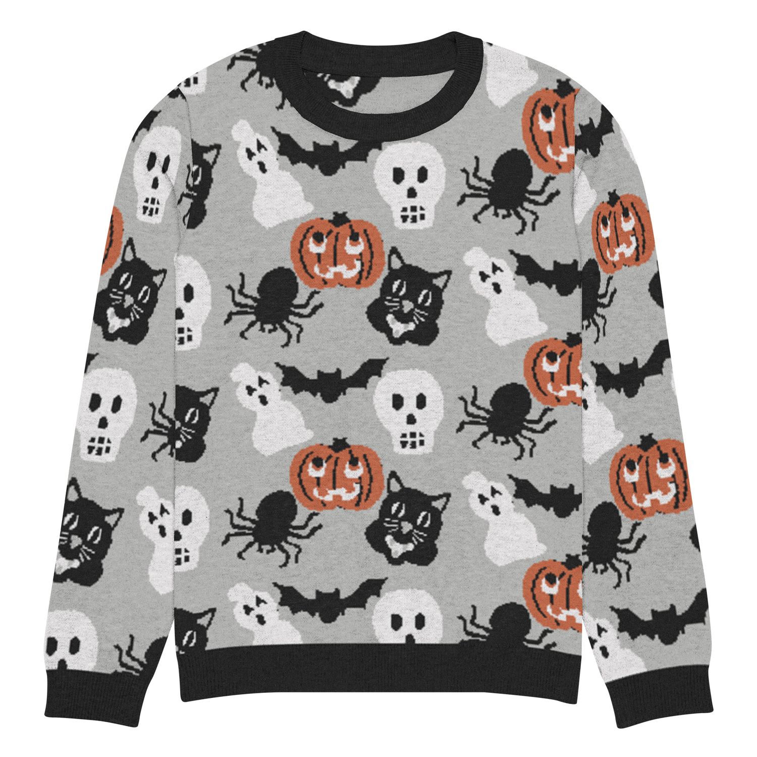 Vintage Halloween Characters Knitted crew neck sweater
