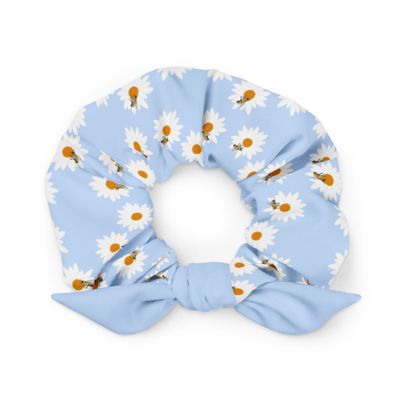 Daisies and Bees Recycled Scrunchie