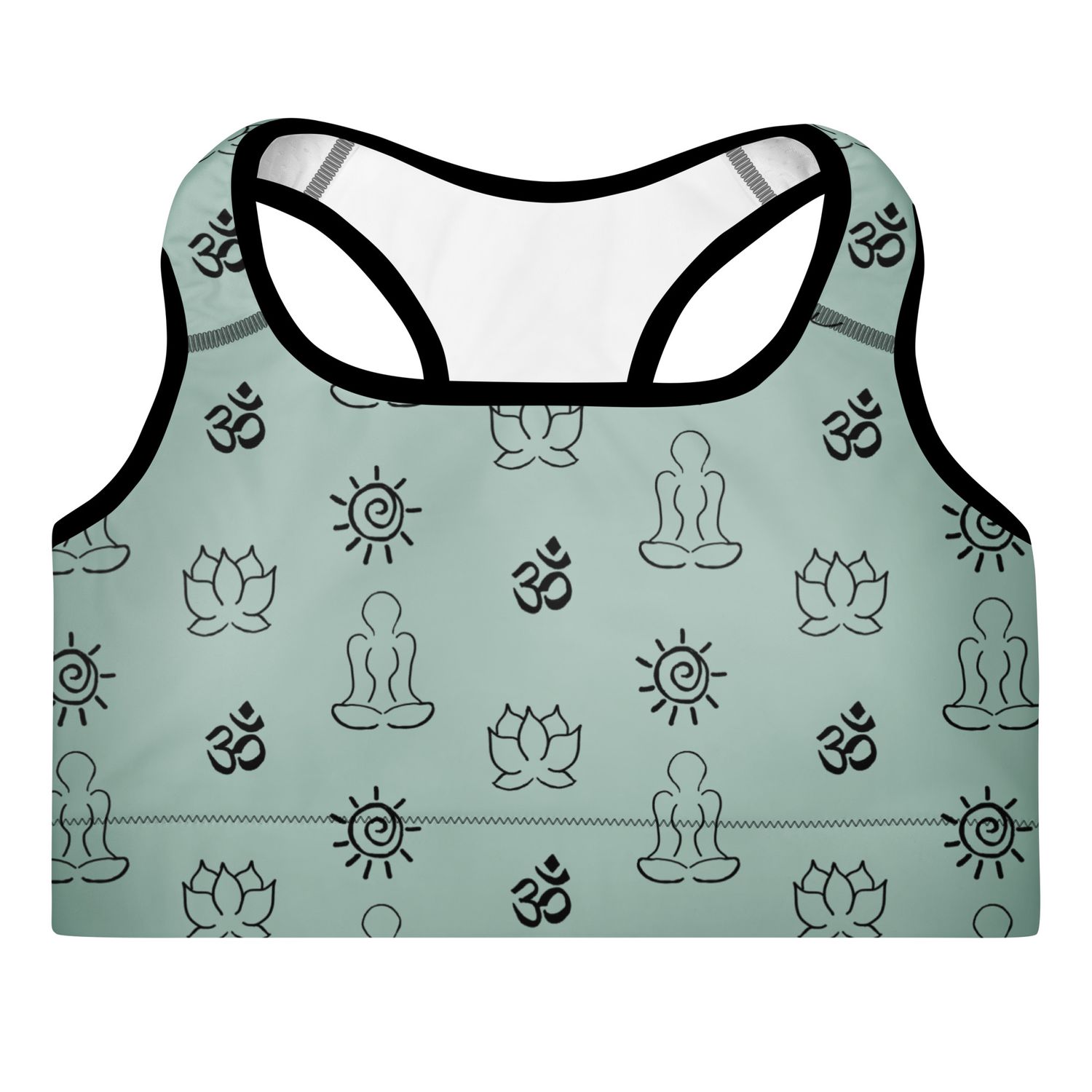 Yoga Symbols Padded Sports Bra