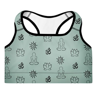Yoga Symbols Padded Sports Bra Yoga Symbols Padded Sports Bra