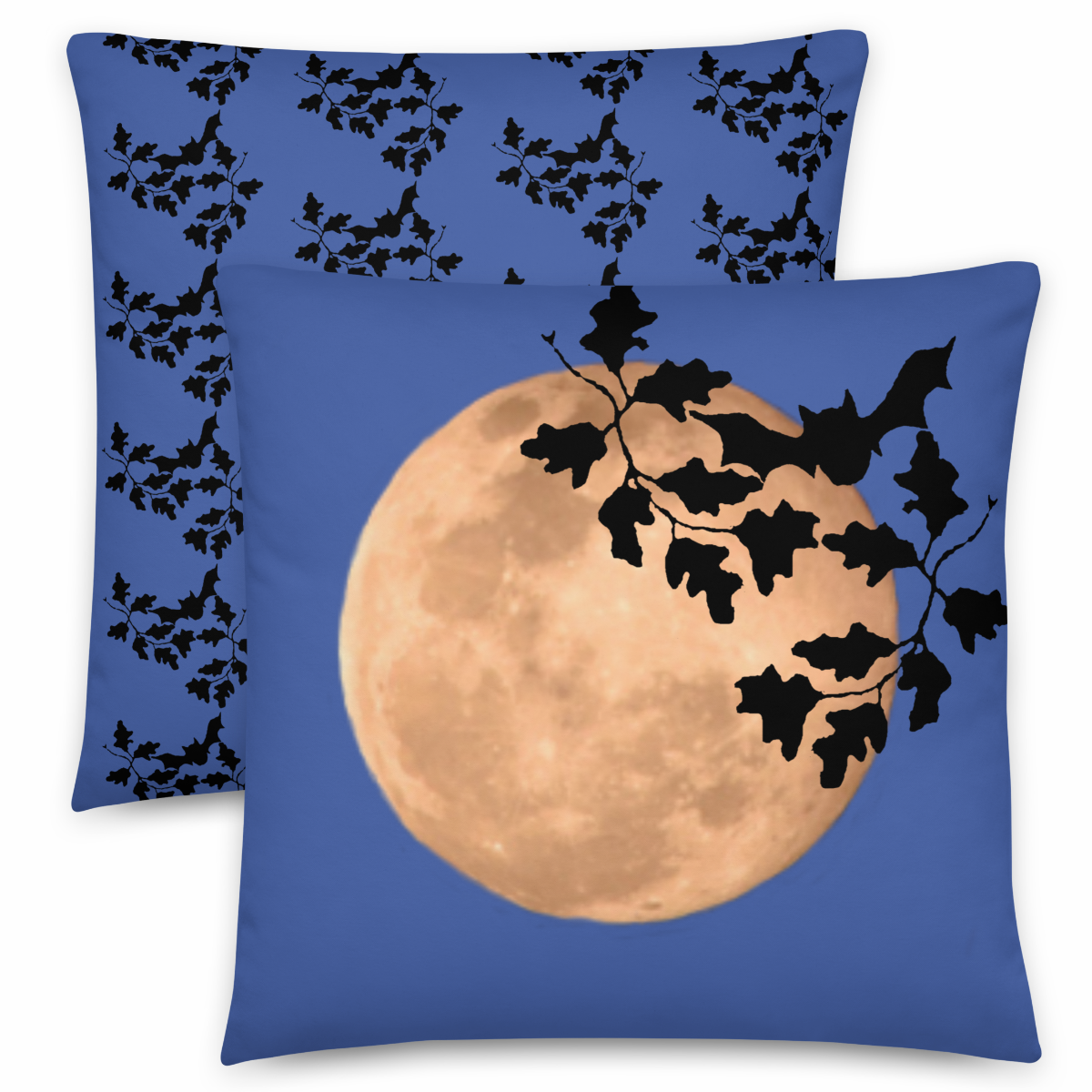 Spooky Night Full Moon and Bat 22" x 22"  Pillow