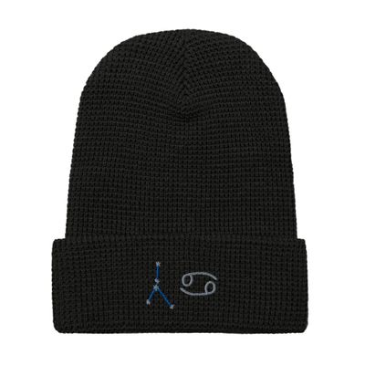Cancer Constellation and Zodiac Sign Waffle beanie
