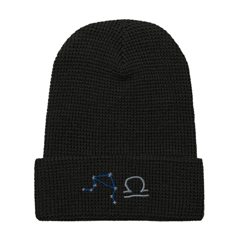 Libra Constellation and Zodiac Sign Waffle beanie