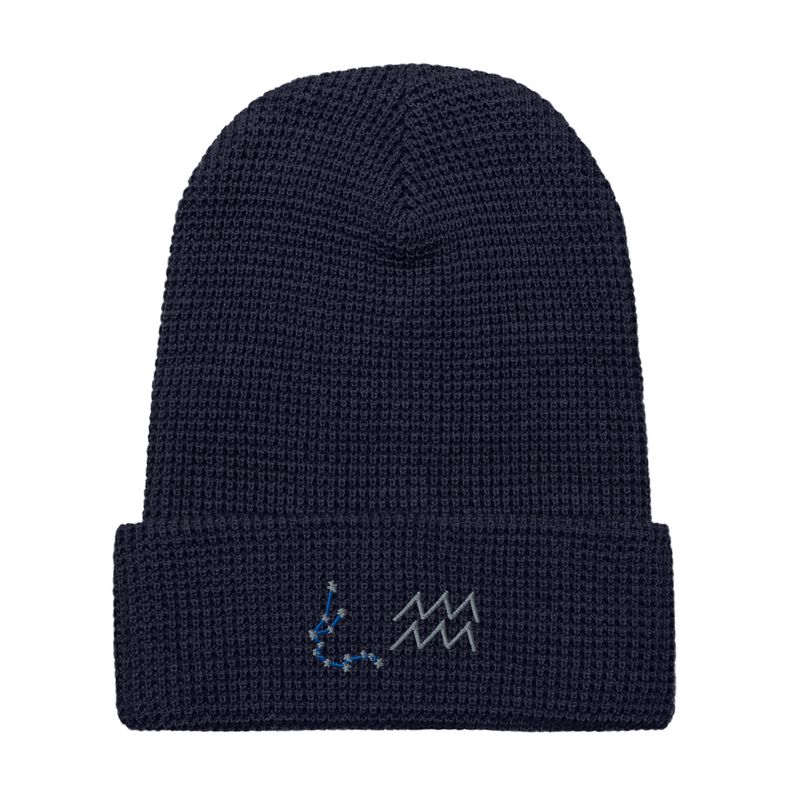 Aquarius Constellation and Zodiac Sign Waffle beanie
