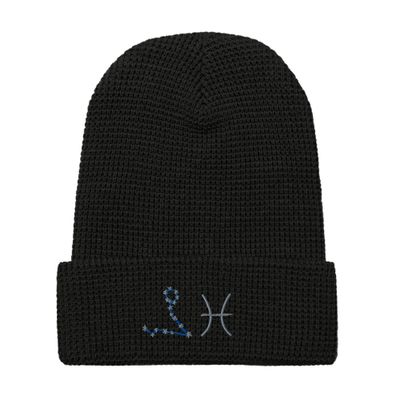 Pisces Constellation and Zodiac Sign Waffle beanie