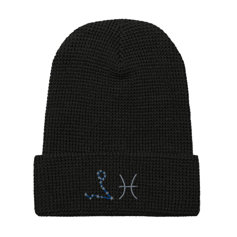 Pisces Constellation and Zodiac Sign Waffle beanie