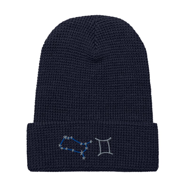 Gemini Constellation and Zodiac Sign Waffle beanie