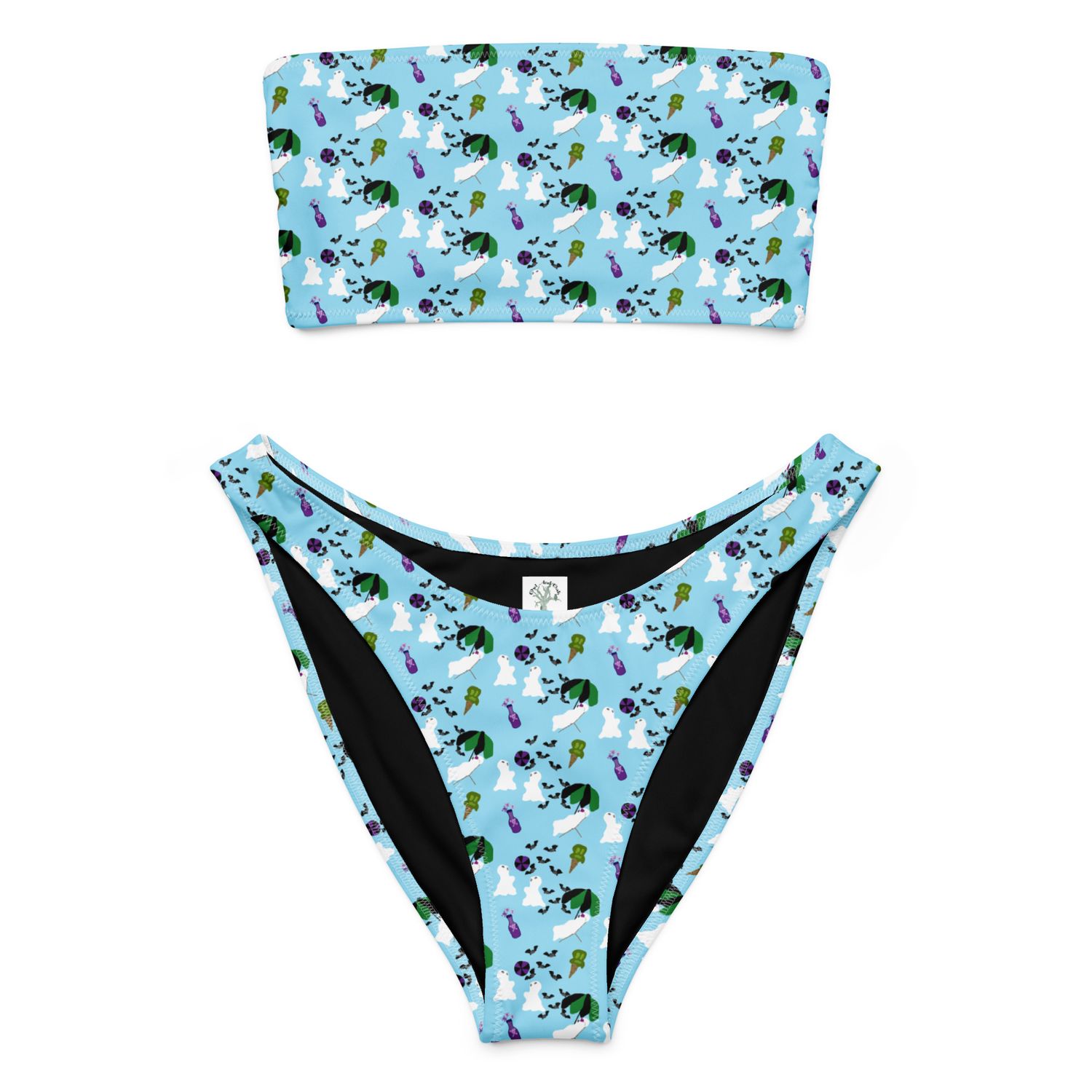 Summerween Ghost Beach Party Recycled Bandeau Bikini