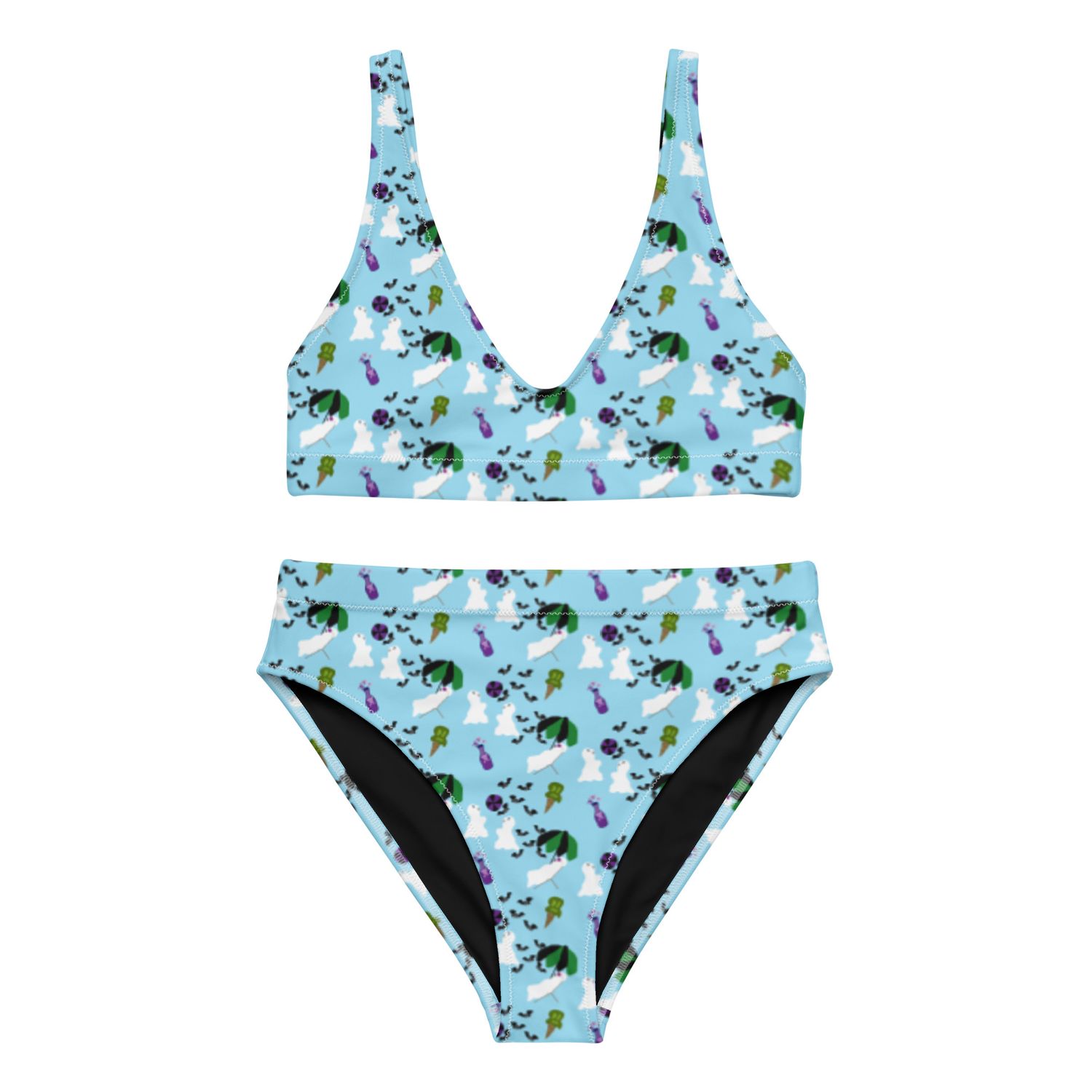 Summerween Ghost Beach Party Recycled High-Waisted Bikini