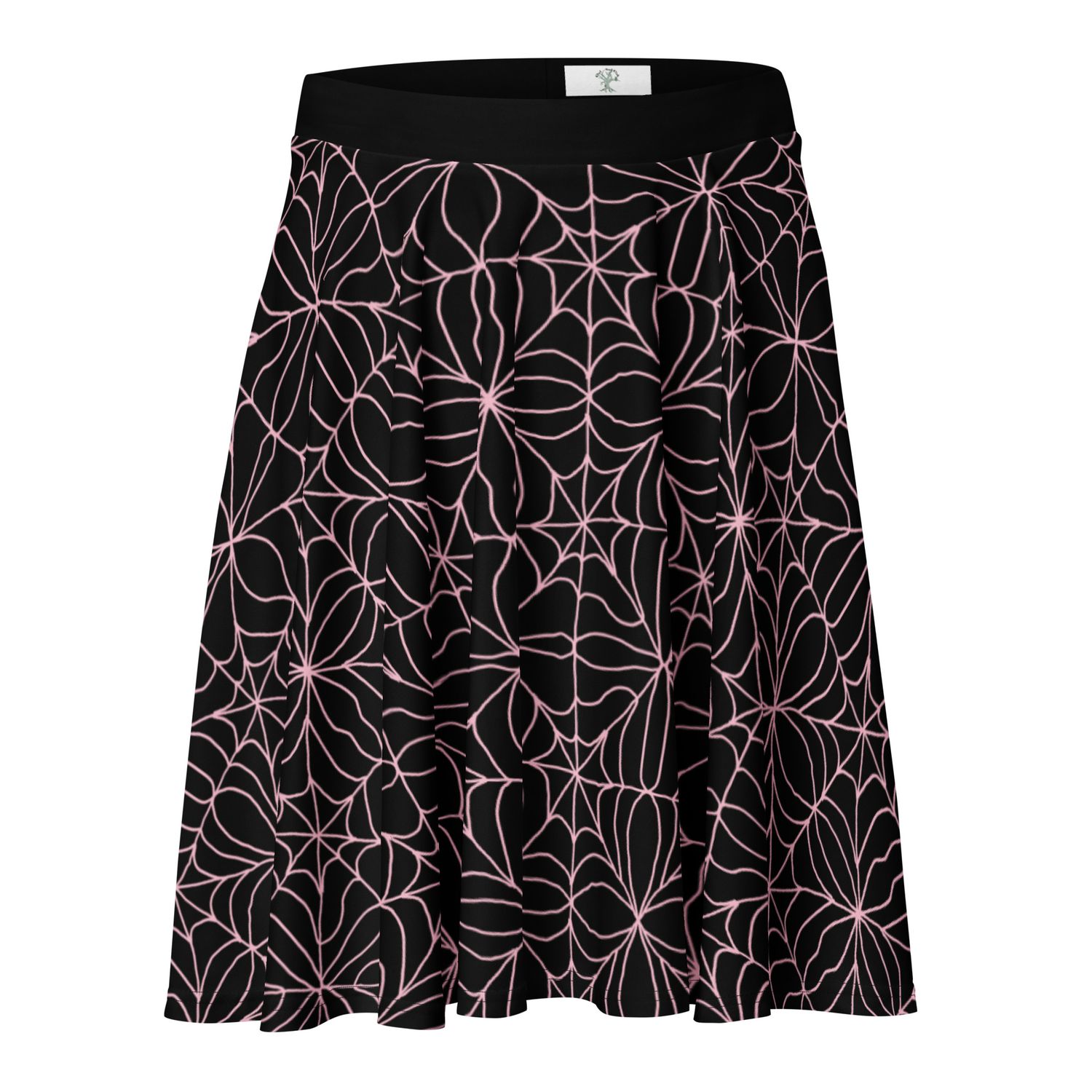 Pink Spiderweb Kaleidoscope Skater Skirt