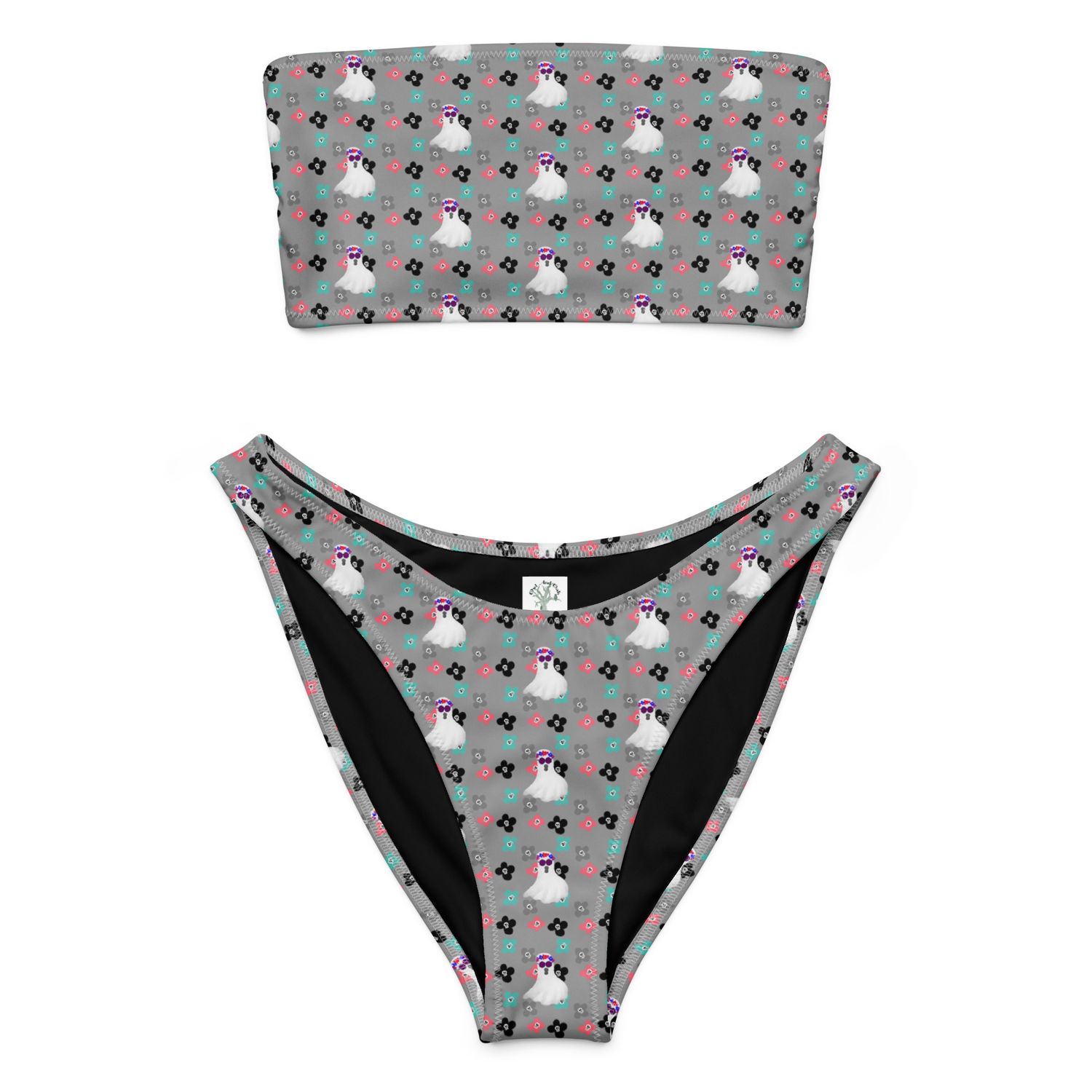 Summerween Hippie Ghost Recycled Bandeau Bikini