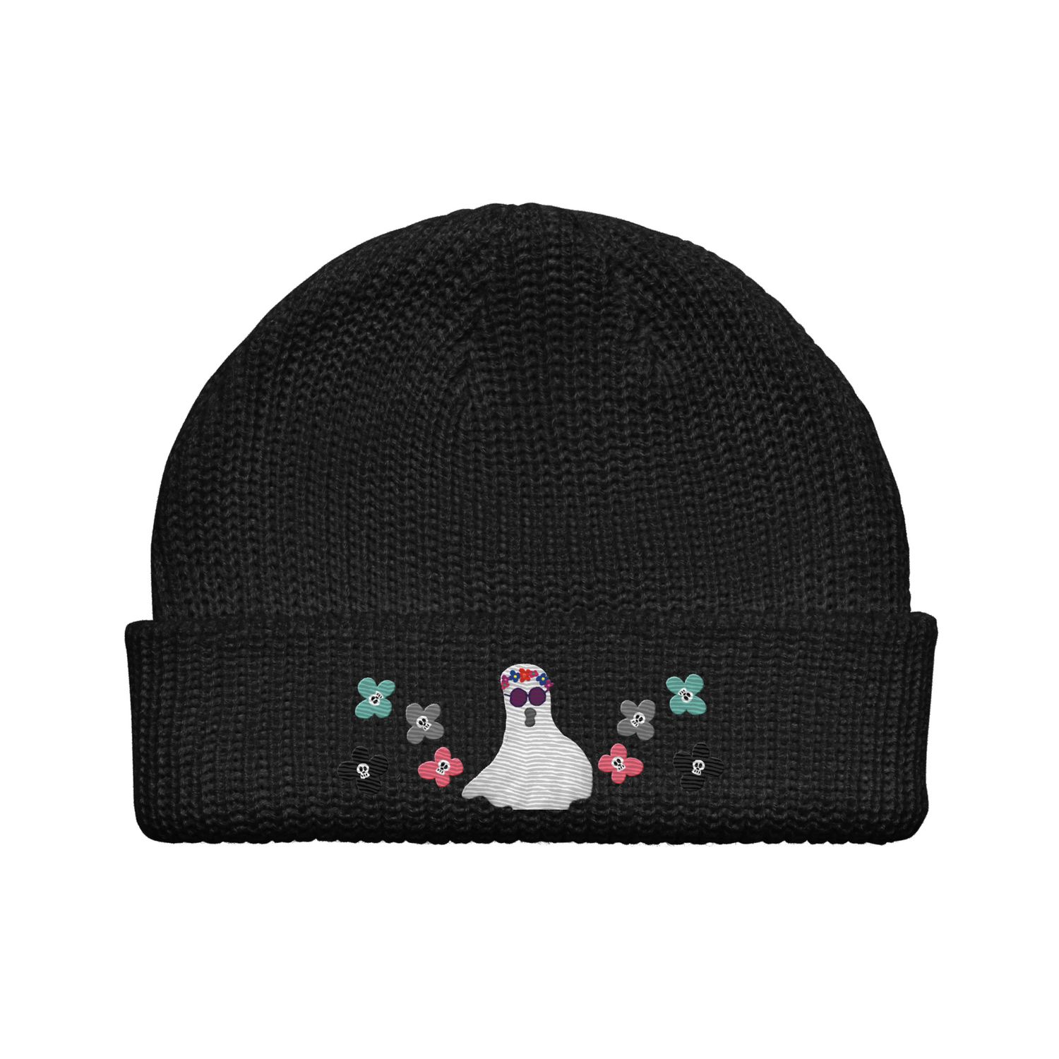 Summerween Hippie Ghost Fisherman Beanie