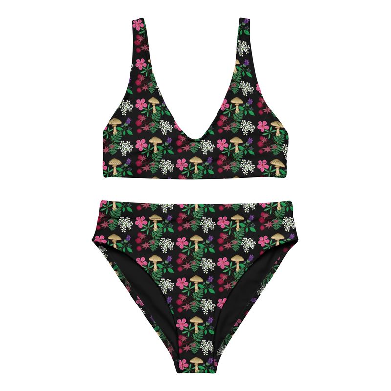 Poisonous Plants Recycled High-Waisted Bikini