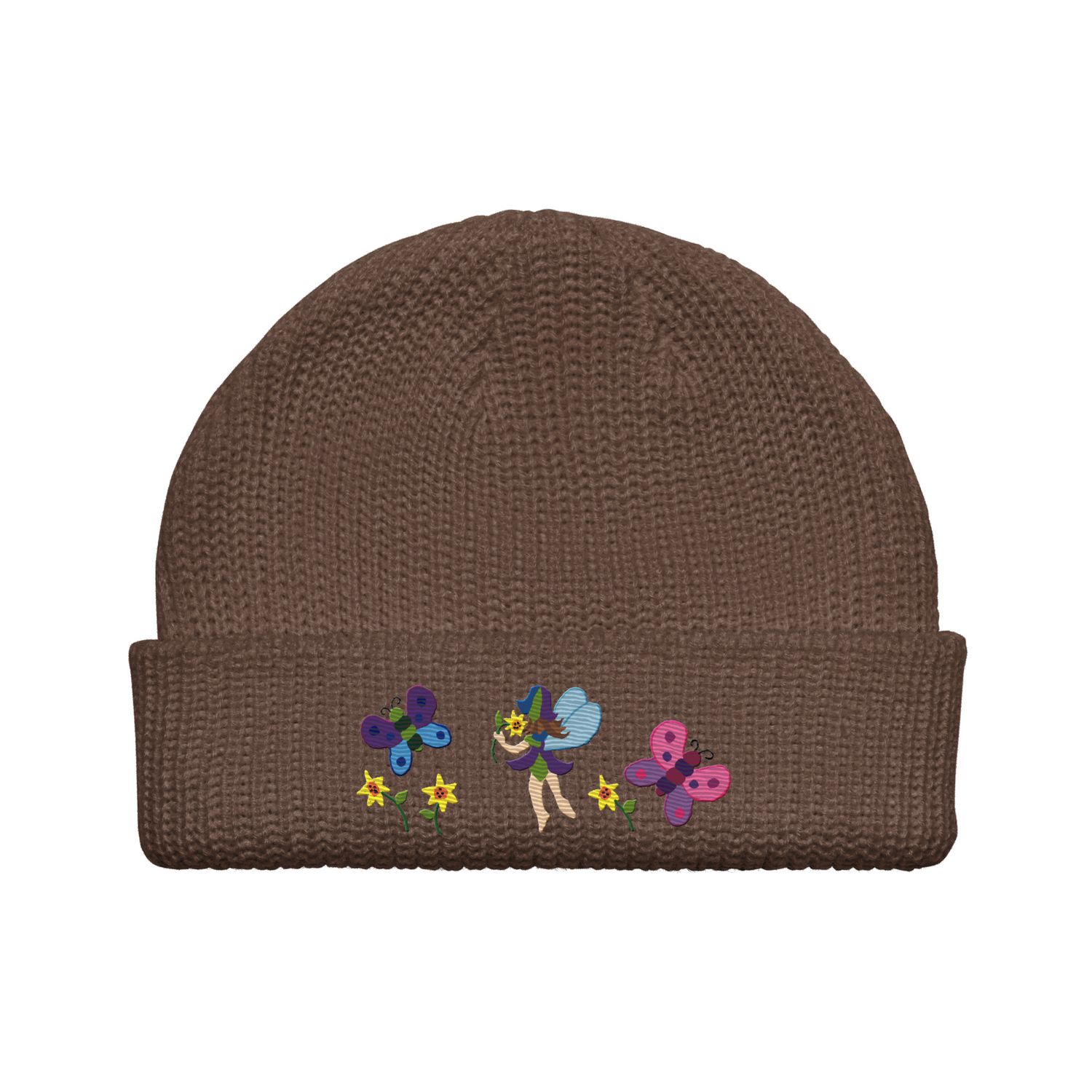 Fairy Garden Embroidered Fisherman  Beanie