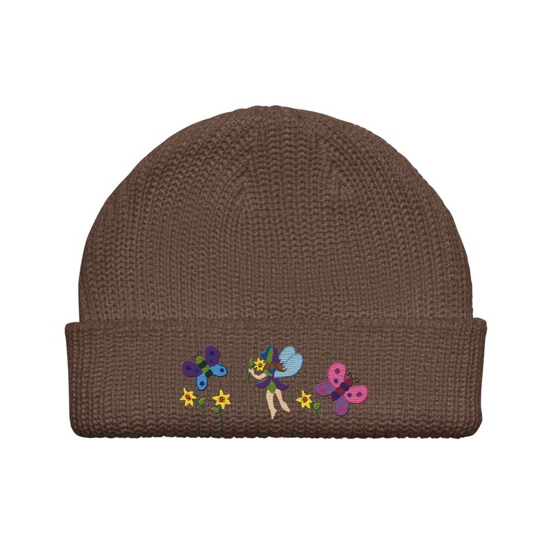 Fairy Garden Embroidered Fisherman  Beanie