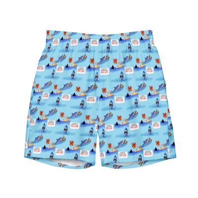 Jaws Don't Go In The Water Recycled Swim Trunks Jaws Don't Go In The Water Recycled Swim Trunks