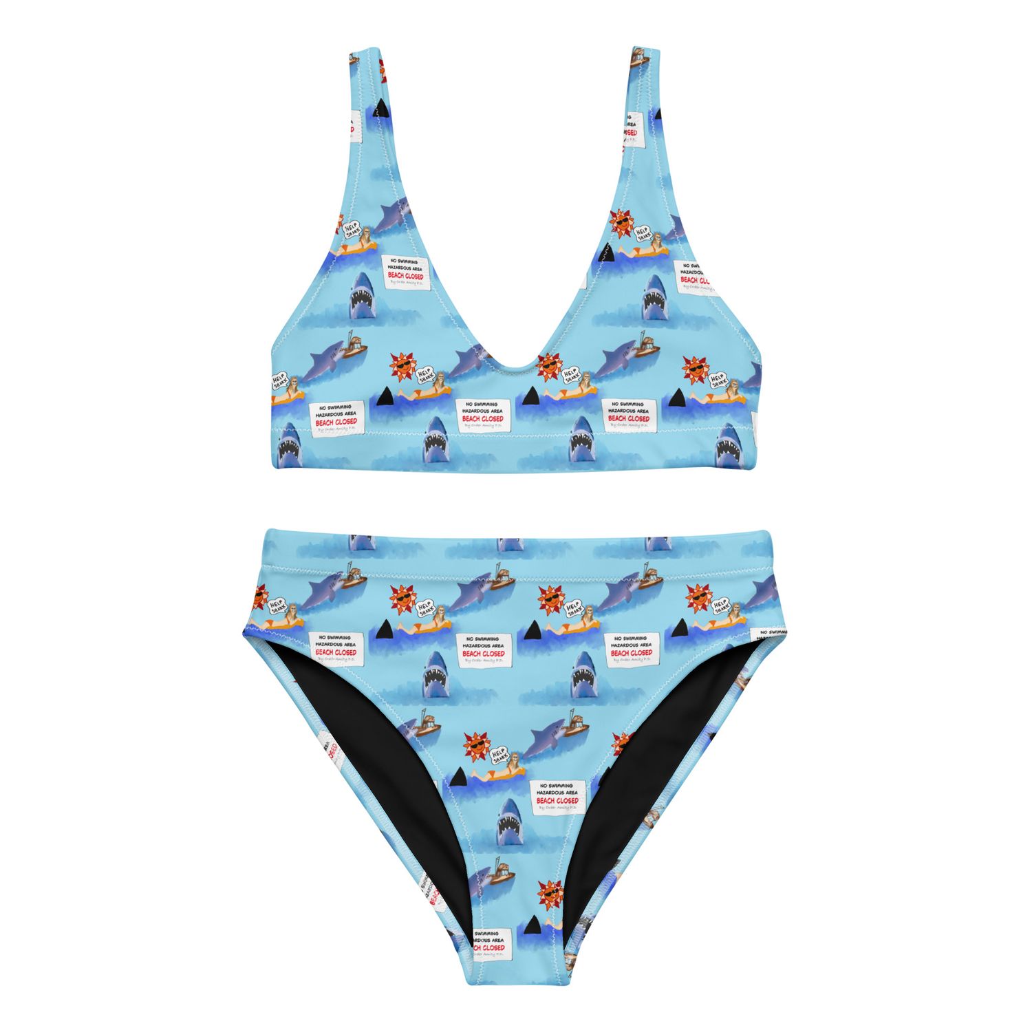 Jaws Don't Go In The Water Recycled High-Waisted Bikini