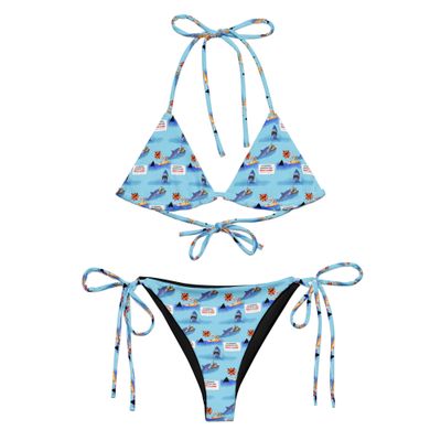 Jaws Don't Go In The Water Recycled String Bikini