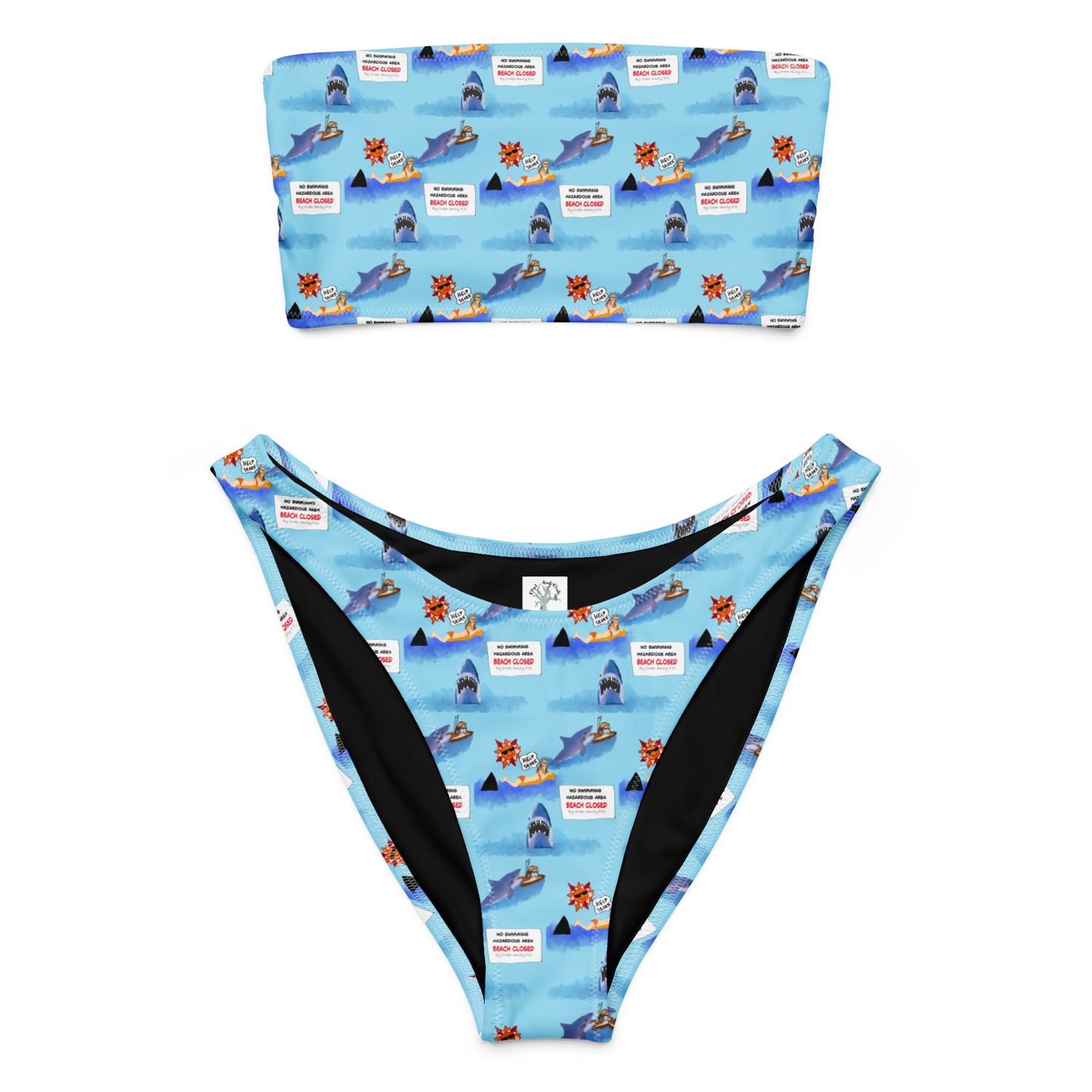Jaws Don't Go In The Water Recycled Bandeau Bikini