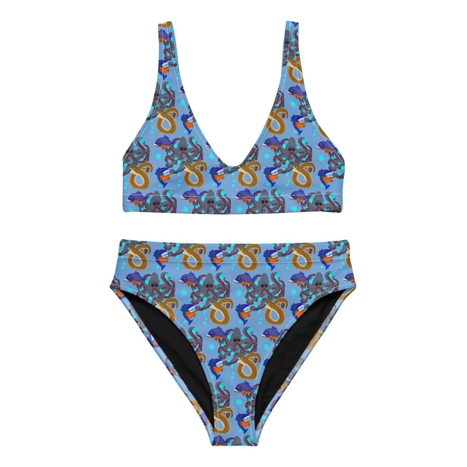 Underwater Monsters Recycled High-Waisted Bikini