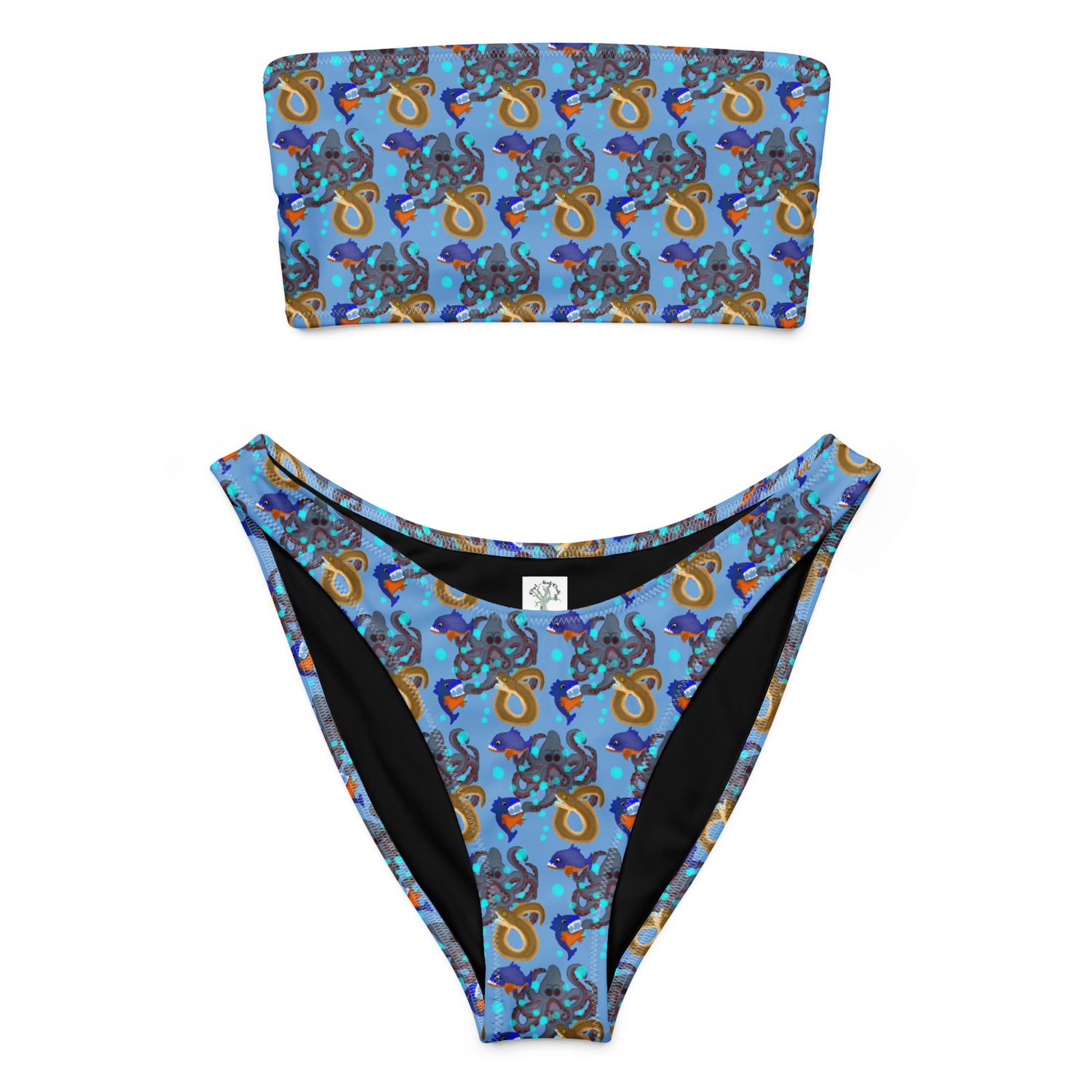 Underwater Monsters Recycled Bandeau Bikini